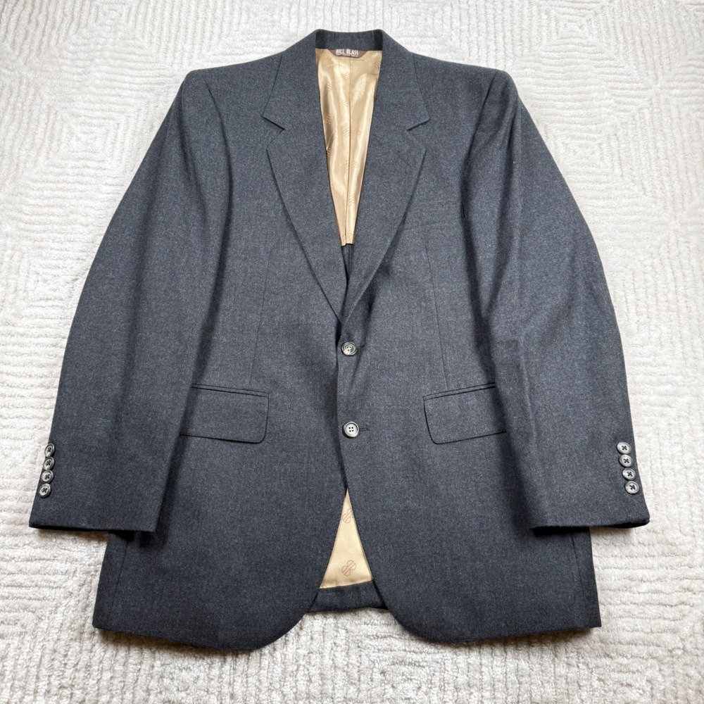 VTG Bill Blass Blazer Mens Marked 39S Gray Wool Old Money 80's Fits 38S to 40S